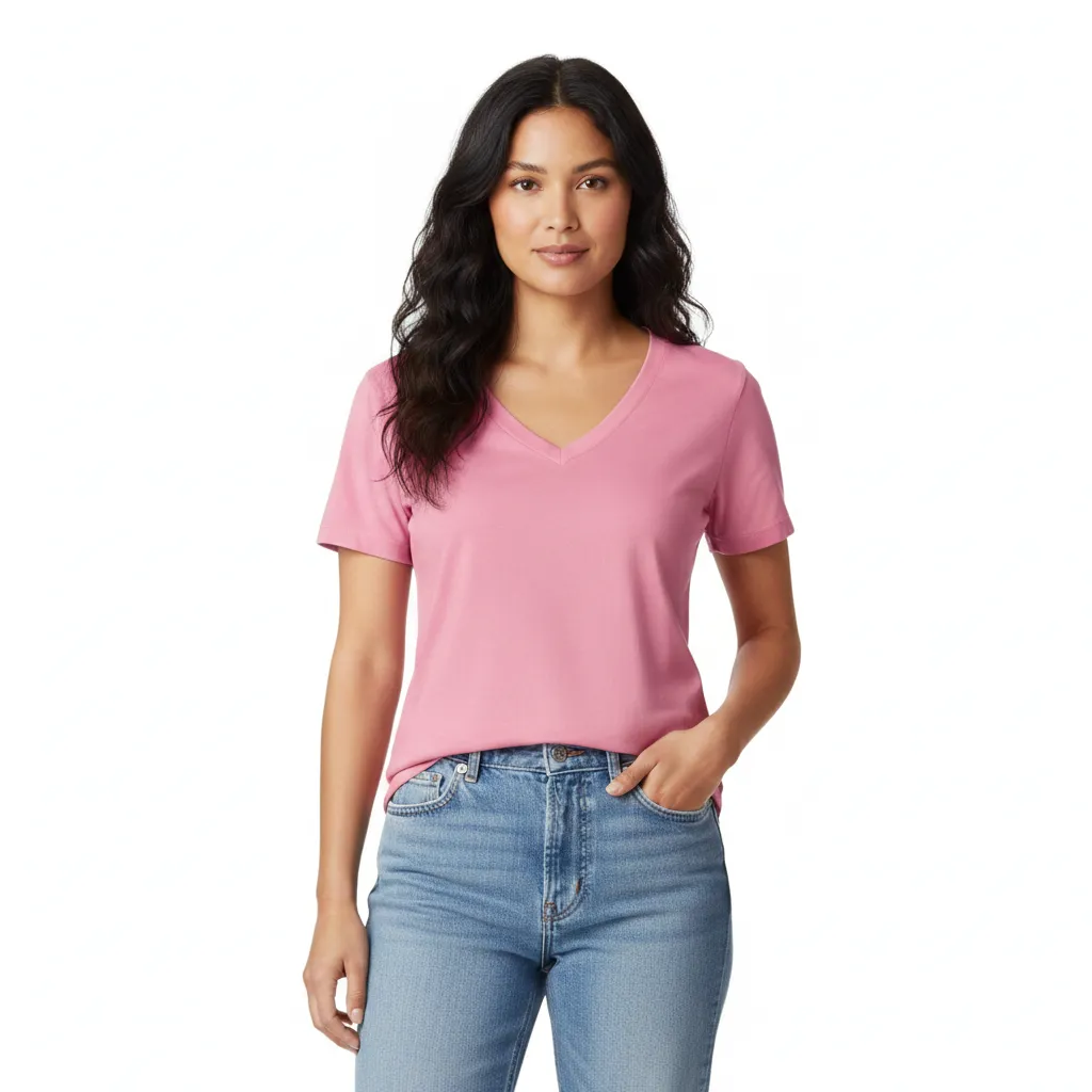 Womens-Lightweight-V-Neck-T-Shir